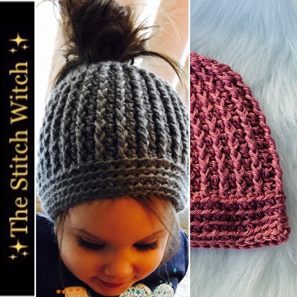 Messy Bun Hats Children-Teen Sizes - Picture 6 of 14